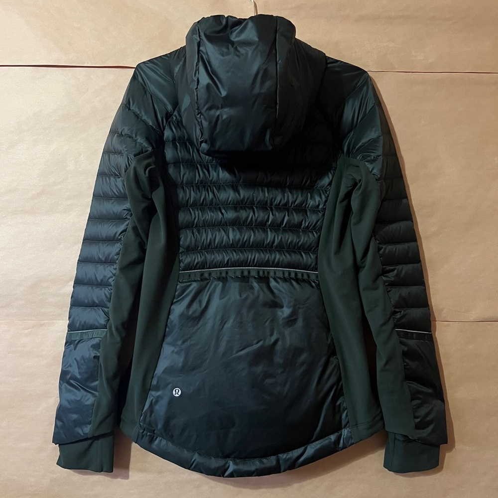 Lululemon | Down For A Run Jacket II Gator Green Zip Up Puffer Goose Down Size 6 - Picture 11 of 15